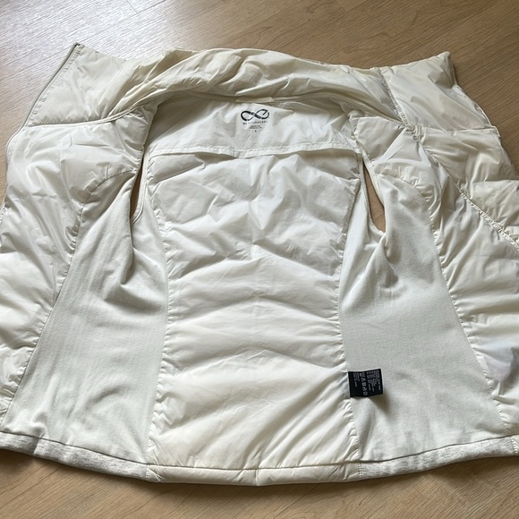 Be Boundless White Down Feathers Puffer Vest Reflective Nylon Women’s Small - Picture 3 of 8
